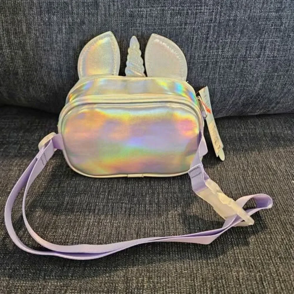 Cat & Jack Unicorn Fanny Pack Glitter Clear Crossbody NWT
